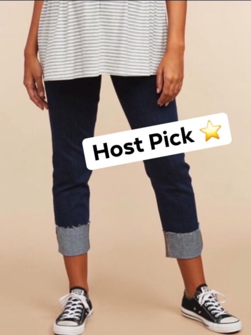 ⭐️HP⭐️NWT Indigo Blue Deep Cuff Maternity Jeans